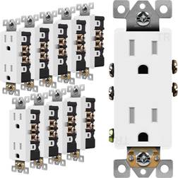 Enerlites 15A Tamper Resistant Outlet 61501-TR-DB Decorator Duplex Receptacle, Residential Grade, Grounding, Childâ¦ instock